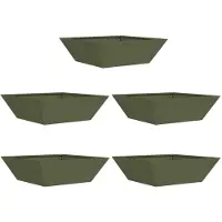 vidaXL Cache-pot de jardin 5 pcs Vert olive 50 x 50 x 15 cm