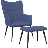 vidaXL Fauteuil relax avec pouf Bleu Tissu