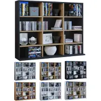 VCM Étagère en bois pour CD et DVD Étagère à livres Étagère à médias Séparateur de pièce Étagère décorative Megosa L