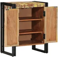 vidaXL Meuble à Chaussures avec porte Noir Bois massif de récupération