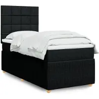 vidaXL Lit boxspring avec matelas noir 80x200 cm tissu