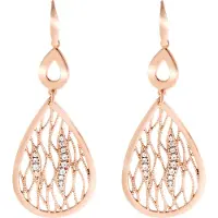 Orphelia Damen-Ohrhänger Ohrschmuck 925 Silber teilvergoldet Zirkonia weiss Brillantschliff-ZO-7188/RG, (Argent sterling 925)