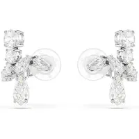 Swarovski Boucles D'oreilles Clip Matrix, Tailles Variées, Blanches, Métal Rhodié