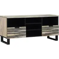vidaXL Élément TV avec tiroirs Blanc 100 x 33 x 46 cm Bois composite