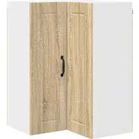 vidaXL Armoire d'angle murale LUCCA, chêne Sonoma, 57 x 57 x 80 cm