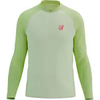Compressport - T-shirt de trail/running - Trail Hz Ls Tshirt M Sugar/Shadow Lime pour Homme en Laine - Taille S - Vert