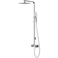 Omnires parma - doucheset met kraan, 20x20 cm, 3 stralen, chroom (3 Types de jets)