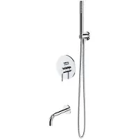 Omnires y - inbouw badkraan, 3-gats installatie, met hoofddeel, met accessoires, chroom