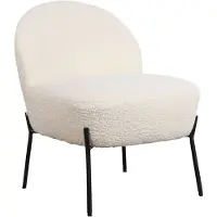 Happy Garden Fauteuil en tissu bouclette écru HELMI