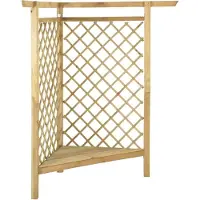vidaXL Pergola d'angle avec banc 166x81x174 cm Bois de pin imprégné