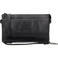 Hide & Stitches Femmes, Sac à main, Porto Umhängetasche - Schwarz - 100% Leder, Noir