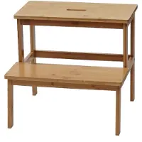 Mendler Tabouret Marche-Pied Hwc-B87, Banquette, Marchepied, Tabouret En Bois, Bambou 43x47x38cm