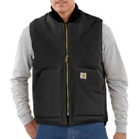 Carhartt Relaxed Fit Firm Duck Insulated Rib Collar Gilet Taille