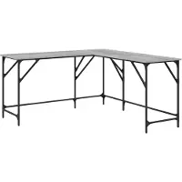 vidaXL Bureau gris Sonoma 149x149x75 cm Bois composite