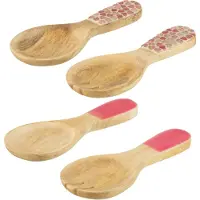 J-Line Set 2 couvert a salade bois de manguier rose assortiment de 2