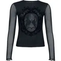 Killstar T-shirt manches longues Gothic de - Les Noces funèbres II – Top en résille Emily - XS - 4XL - pour Femme - noir/gris - Taille XS
