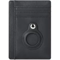 INF Étui portefeuille mince AirTag avec blocage RFID Black