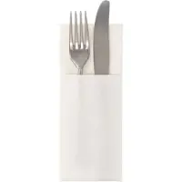 Papstar 50 Servietten "ROYAL Collection" 40 cm x 30 cm weiss mit Besteckfalz (50 pcs, 40 x 30 cm)