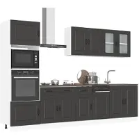 vidaXL Ensemble d'armoires de cuisine Kalmar 7 pièces noir bois composite