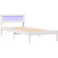 vidaXL Cadre de lit avec tête de lit Blanc 80 x 200 cm Pin massif