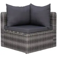 vidaXL Ensemble de salon de jardin 4 pièces avec coussins Gris Poly rotin