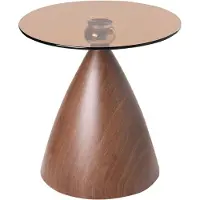 Beliani Table D'appoint Corella Verre De Sécurité Marron