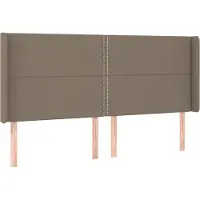 vidaXL Tête de lit avec oreilles taupe 183x16x118/128 cm Tissu