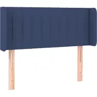 vidaXL Tête de lit avec oreilles bleu 103x16x78/88 cm Tissu