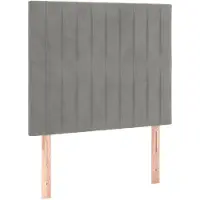 vidaXL Têtes de lit 2 pcs. Gris clair 90x5x78/88 cm velours