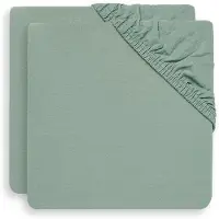Jollein Drap-Housse Jollein Jersey Boxmatras Ash Green (2pack)-75 x 95 cm