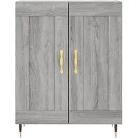 vidaXL Highboard Gris Sonoma 69,5x34x180 cm Matériau dérivé du bois