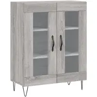 vidaXL Highboard Gris Sonoma 69,5x34x180 cm Matériau dérivé du bois