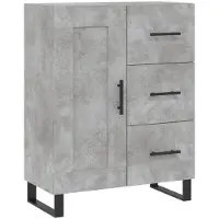vidaXL Highboard gris béton 69,5x34x180 cm Bois composite
