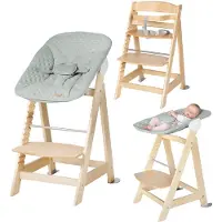 Roba Born Up chaise haute pour escaliers, set 2en1, 'Style' frosty green, chaise haute avec fonction couchage, dès la naissance