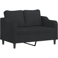 vidaXL Ensemble de canapés 2 pièces avec coussins Tissu noir