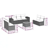 vidaXL Ensemble de jardin canapé 8 pièces avec coussins Beige Poly Rattan