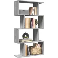 vidaXL Étagère séparatrice de pièce 4 niveaux sonoma gris 70x24x129 cm