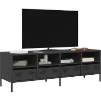 vidaXL Armoire TV noire 135x39x43,5 cm Acier laminé à froid