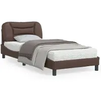 vidaXL Cadre de lit sans matelas "Hvar" Marron 90x200 cm Similicuir