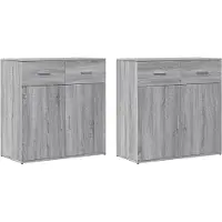 vidaXL Sideboards 2 pcs. Gris Sonoma 79x38x80 cm Bois composite