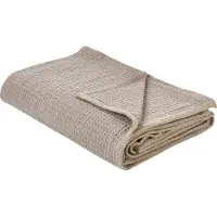 Beliani Couvre-Lits Ragala Coton 200 X 220 Cm Taupe