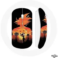 MANIACASE Souris Sans Fil - Manga - Dragon Ball - Sangoku - Orange - Clé USB Wifi incluse