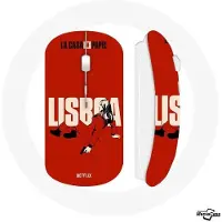 MANIACASE Souris sans fil - - Lisboa - Rouge - Clé USB wifi - Compatible Mac et PC