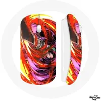 MANIACASE Souris Sans Fil - - Tanjiro Kimetsu no Yaiba - Orange - USB - Compatible Mac et PC