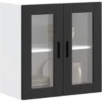 vidaXL Armoire suspendue de cuisine avec porte vitrée Porto Noir