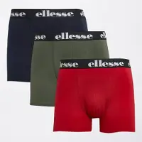 Ellesse lot de Trois Boxers Homme Marine/Rouge/Kaki