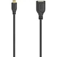 Hama Câble micro-USB OTG "Flexi-Slim", USB 2.0, 480 Mbit/s, 0,15 m
