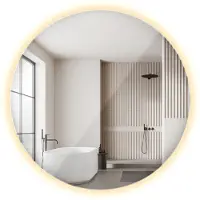 Tulup Miroir rond avec éclairage LED avec Lumière cercle Décorative 40 cm lumière chaude à fixer au mur Miroir de maquillage pour dressing pour Salle de bain Salon Chambre à coucher Dressing