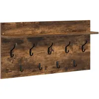 vidaXL Porte-manteau mural avec étagère Chêne fumé 80 x 40 x 12 cm