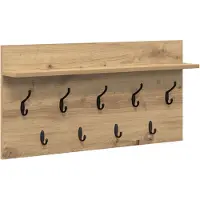 vidaXL Porte-manteau mural chêne artisanal 80 x 40 x 12 cm